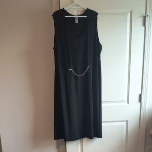 Catherines Black Sleeveless Sheath Dress with Cowl Neck